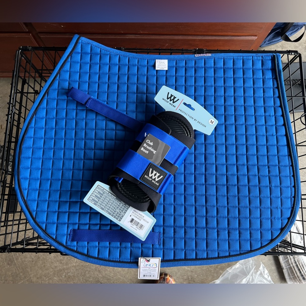 - Bundle- blue PRI all purpose English jumping saddle pad, M woof wear…